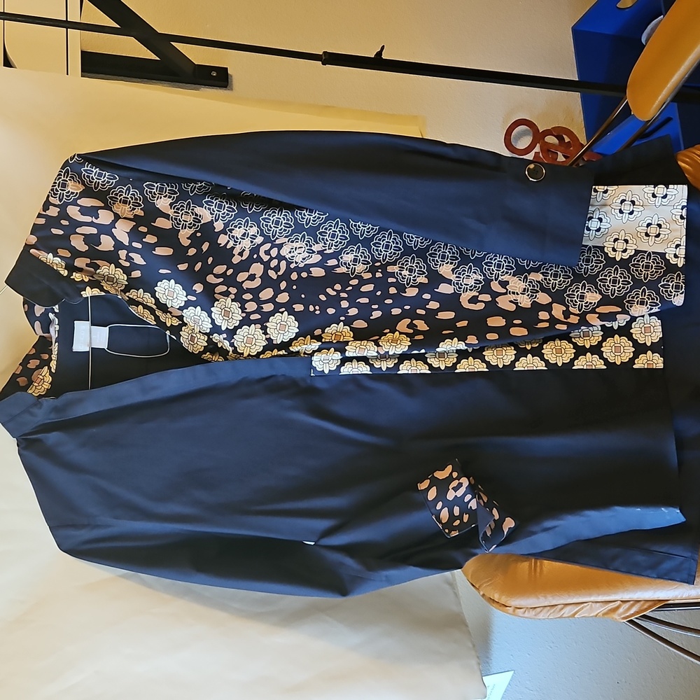 Chico's Black and Gold Patterned Blouse